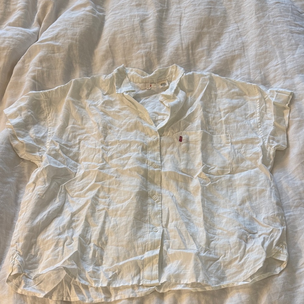 Levi's Classic White Linen Shirt with Red Tag